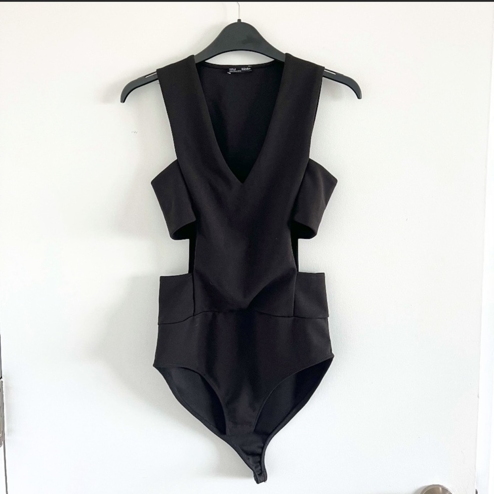Zara black cutout bodysuit size small